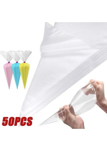 Kullan At Krema Sıkma Torbası Seti - 50 Adet ( 1 Paket )