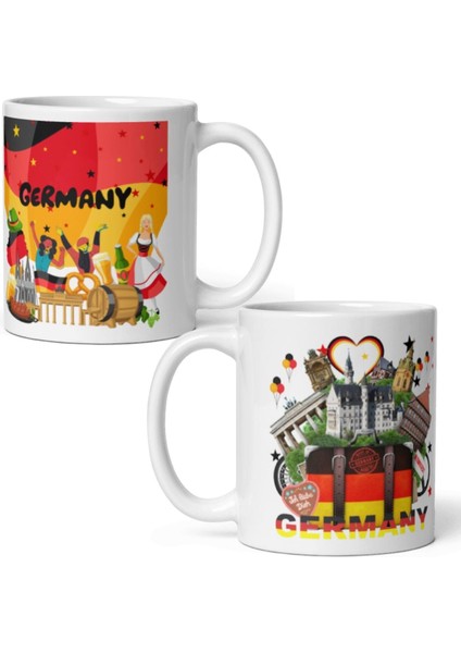 Almanya Kupa Bardak 2 Adet Seyahat Hatıra Germany Mug