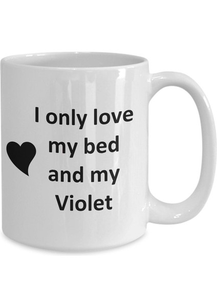 Menekşe Aşık Kupa - Kedi Köpek Kuş Evcil Hayvan Adı - Aşk Menekşe Adı Kahve - Ingilizce Kupa