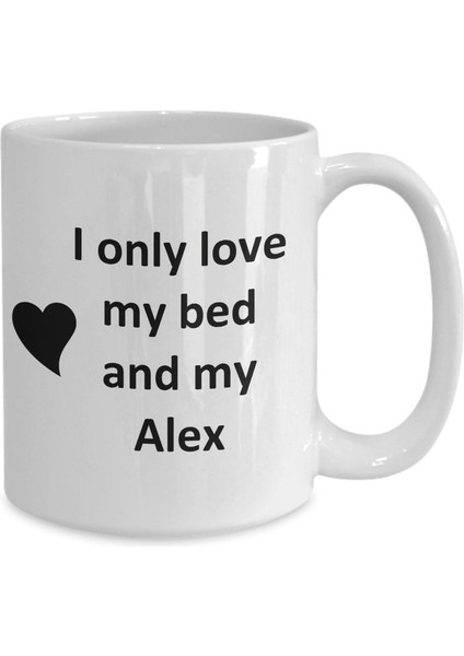 Alex Lover Kupa - Kedi Köpek Kuş Evcil Hayvan Adı - Love My Alex Adı Kahve Ingilizce Kupa