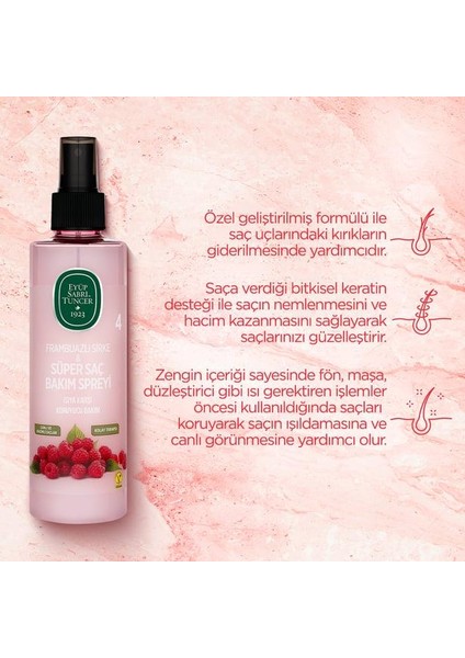 3 Adet Eyüp Sabri Tuncer Frambuazlı Saç Bakım Spreyi 210 ml ve Pamuk Rosıe