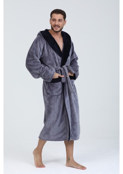 Bambu Kapşonlu Erkek Sabahlık