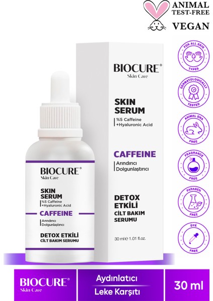 Kafein Cilt Bakım Serumu Detox Etkili, Arındırıcı & Dolgunlaştırıcı 30 ml