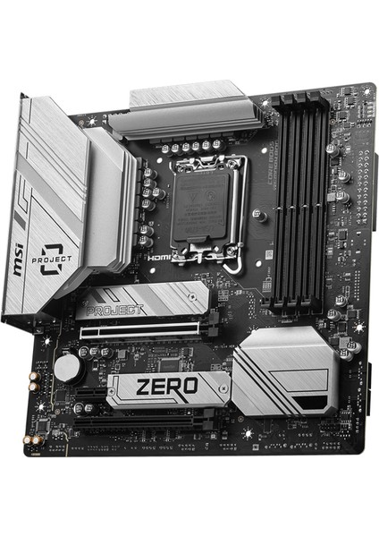 MB B760M PROJECT ZERO SOKET 1700 DDR5 7800(OC) PCI-E ,M.2 USB3.2 HDMI,DP 1x 2.5G LAN WI-FI 6E Matx