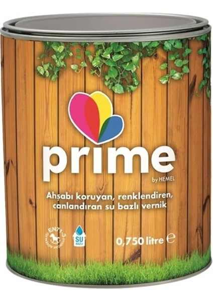 Prime Su Bazlı Renkli Ahşap Vernik 0,75 Lt