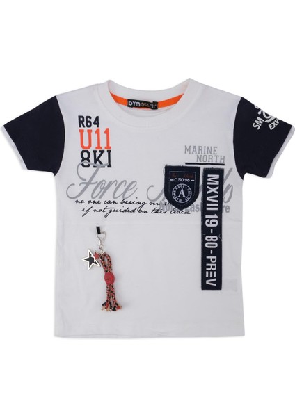 Erkek Çocuk Yazı Baskılı Yazlık T-Shirt Şort 2'li Alt Üst Takım