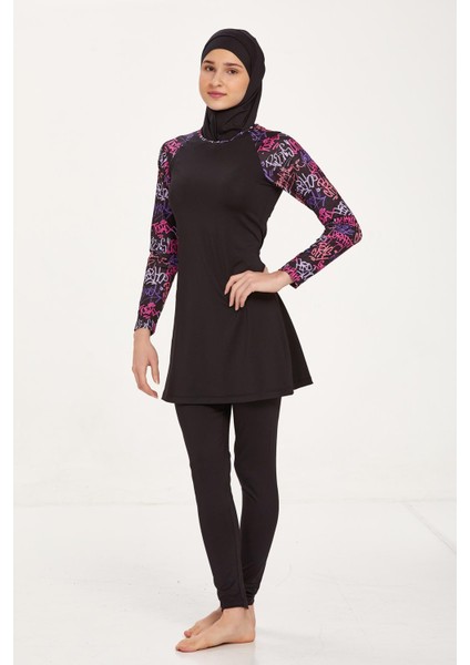 Genç Tam Kapalı Likralı Tesettür Mayo Roxane 8337 Siyah fiyatları
