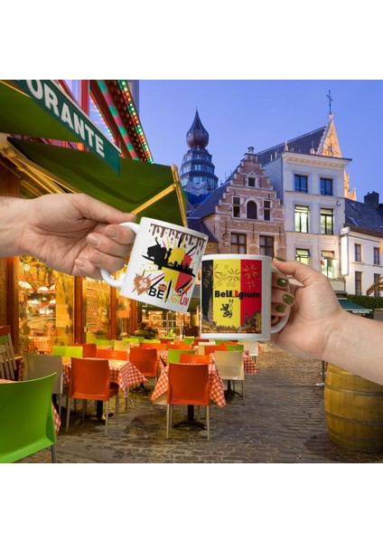 Belçika Kupa Bardak 2 Adet Seyahat Hatıra Belgium Mug