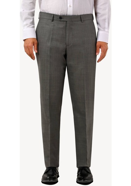Erkek Gri Kumaş Pantolon Regular Fit