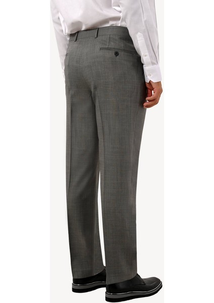 Erkek Gri Kumaş Pantolon Regular Fit