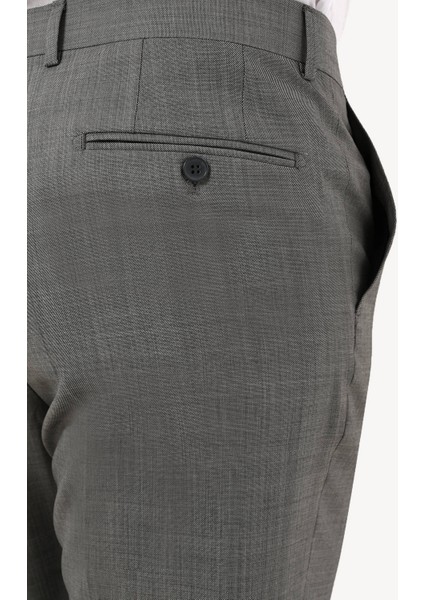 Erkek Gri Kumaş Pantolon Regular Fit