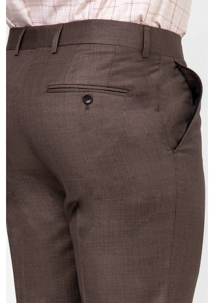 Erkek Kahverengi Regular Fit Yünlü Kumaş Pantolon fırsatları