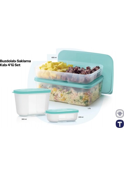 Melek Set Buzdolabı Saklama Kabı 4 Lü Set indirimleri