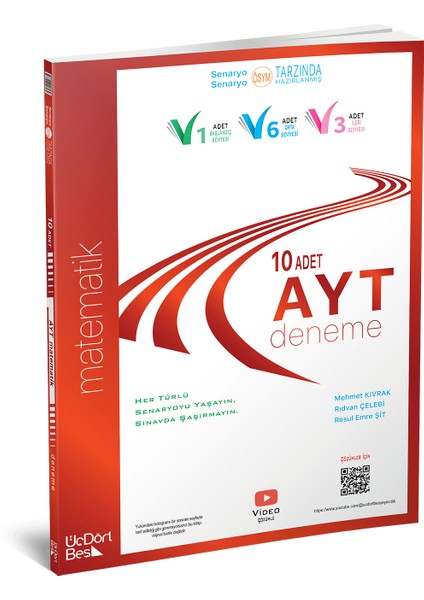 ÜçDörtBeş Yayınları AYT 10’lu Matematik Deneme