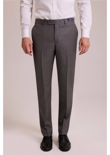 Erkek Açık Gri Regular Fit Yünlü Kumaş Pantolon fiyatları