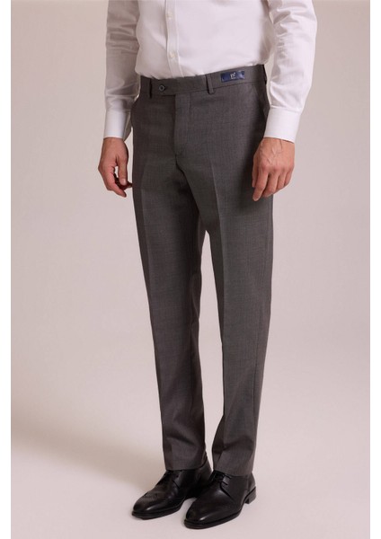 Erkek Açık Gri Regular Fit Yünlü Kumaş Pantolon fırsatları