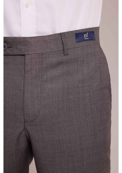 Erkek Açık Gri Regular Fit Yünlü Kumaş Pantolon indirimleri