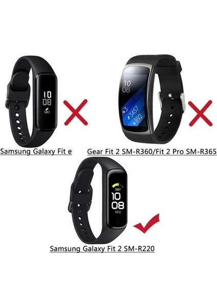 Samsung Galaxy Fit 2 Akıllı Bileklik Uyumlu Silikon Kordon Kayış (SM-R220)