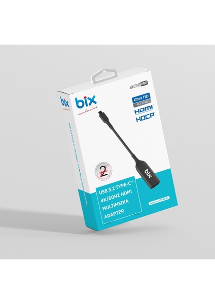 BX01HB PRO Type-C to 4K@60Hz HDMI / HDCP, Macbook / Windows Uyumlu Grafik Adaptörü