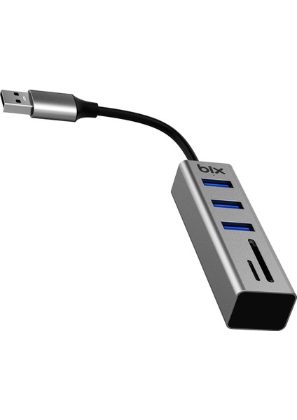 BX04HB 5in1 USB Hub Micro SD / SD Kart Giriş, 3x USB 3.0 Portlu Windows Uyumlu Çoklayıcı Adaptör