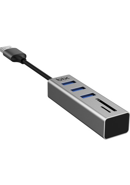 BX04HB 5in1 USB Hub Micro SD / SD Kart Giriş, 3x USB 3.0 Portlu Windows Uyumlu Çoklayıcı Adaptör