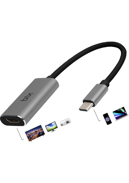 BX01HB Type-C to 4K@30Hz HDMI, Macbook / Windows Uyumlu Grafik Adaptörü