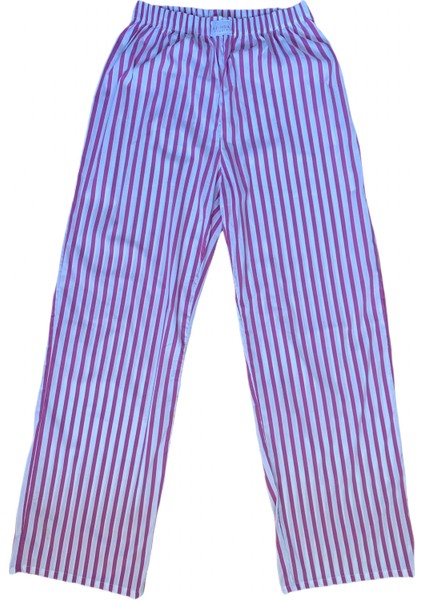 Poplin Kumaş Beli Lastlikli Pantolon