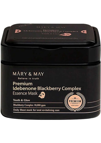 Mary And May Premium Idebenone Blackberry Complex Aydınlatıcı Maske 20 Adet 250G