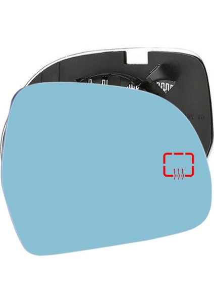 Q3 2012-2015 Model Arası Uyumlu Sağ Yolcu Tarafı Dış Ayna Camı Mavi Elektrikli Isıtmalı