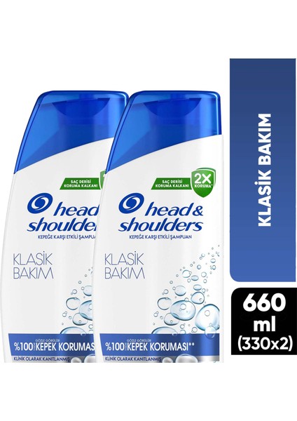 H&S Şampuan Klasik Bakım 1in1 330 ml x2 Adet