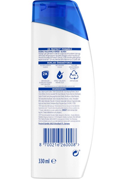 H&S Şampuan Klasik Bakım 1in1 330 ml x2 Adet