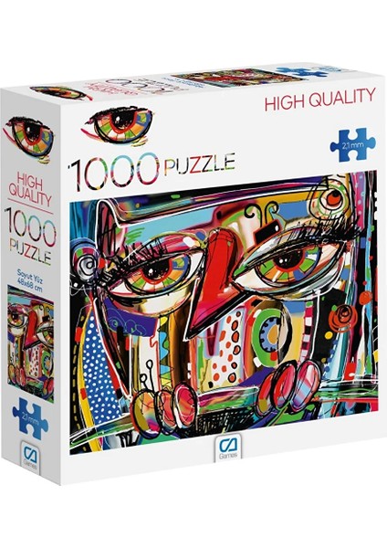 Ca Games Soyut Yüz 1000 Parça 2,2mm Kalınlık 48X68CM Profesyonel Hobi Puzzle Yapboz Serisi