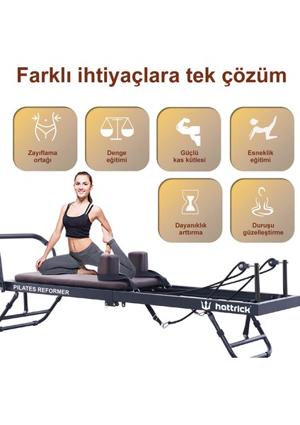 Hattrıck Pilates Reformer Ev Tipi - Yer kaplamayan katlanır hafıf