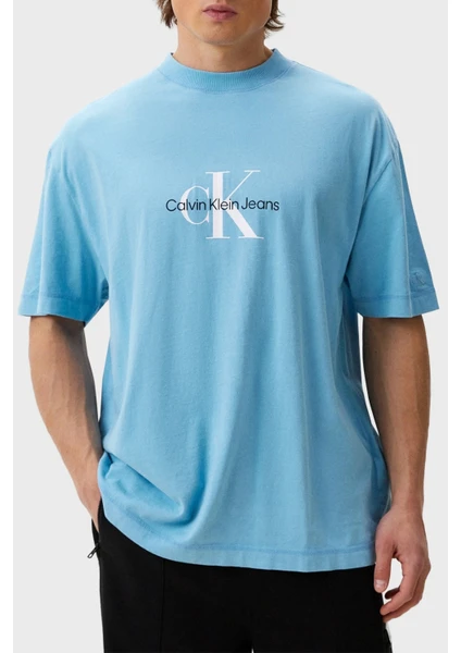 Calvin Klein Pamuklu Oversize Bisiklet Yaka T Shirt J30J325427CEZ Erkek T Shirt J30J325427 Cez