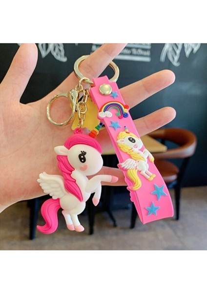 Unicorn 3D Pembe Anahtarlık