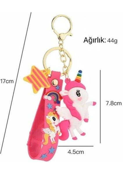 Unicorn 3D Pembe Anahtarlık