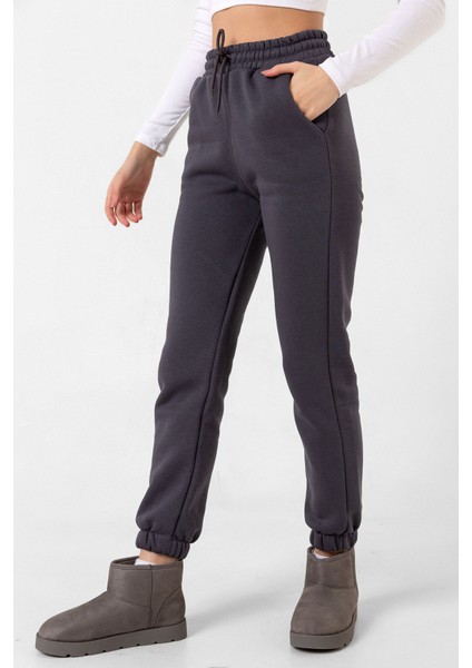 3 Iplik Şardonlu Paça Lastikli Cepli Pamuklu Kadın Eşofman Altı fiyatları