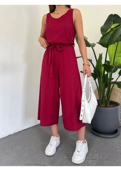 Beli Kuşaklı Oversize Tulum