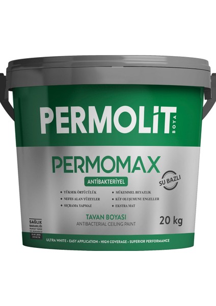 Permomax Antıbakteriyel Küf Önleyici Tavan Boyası 20 kg