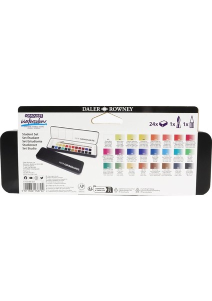 Daler Rowney Graduate Suluboya Seti 24 Renk FT135900024