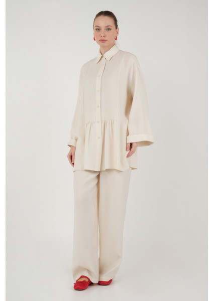 Beli Büzgülü Gömlek Kemik