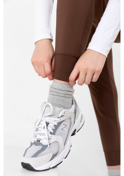 Beli Lastikli, Çift Cepli, Toparlayıcı Yüksek Bel Jogger Eşofman Altı Joggers