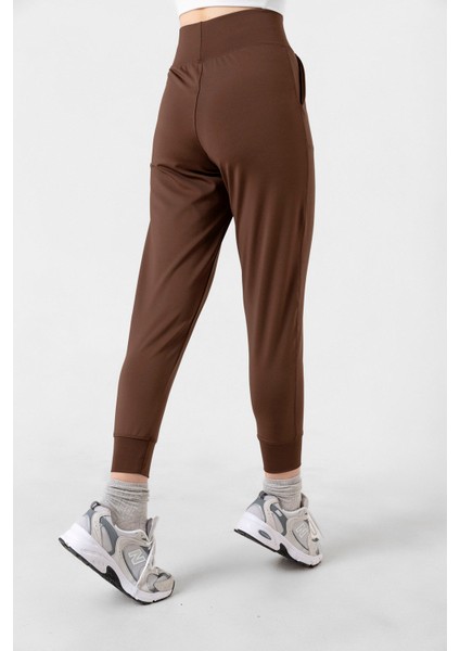 Beli Lastikli, Çift Cepli, Toparlayıcı Yüksek Bel Jogger Eşofman Altı Joggers
