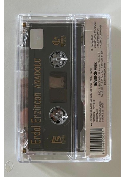 Erdal Erzincan Anadolu Kaset (Orjnal Dönem Baskı Kaset)