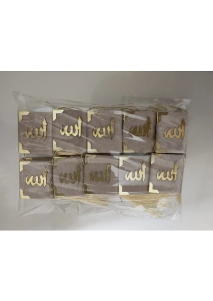 Kadife Kaplı Mini Kuranı Kerim Krem Renk 10 Lu Paket