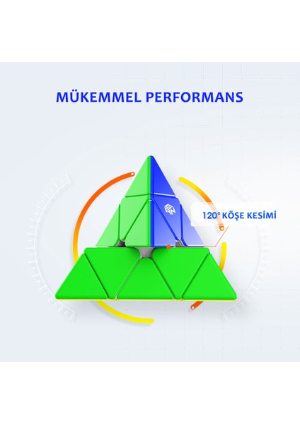 Pyraminx 36 Mıknatıslı Hızlı Piramit Üçgen Rubik Küp Zeka Küpü Çıkartmasız (Standart) Türkiye Resmi Satıcısı