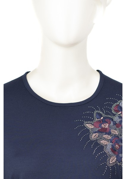 Kadın Turlu Viskon Penye Kumaş Anne Bluz Yakut Demet Taşlı ve Nakışlı Likralı Rahat Tamkalıp indirimleri