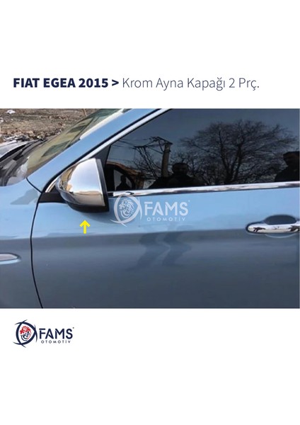 Fiat Egea Krom Ayna Kapağı 2 Parça 2015> Paslanmaz Çelik