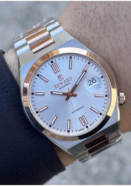 Gri/rosegold Kordon Otomatik Erkek Kol Saati