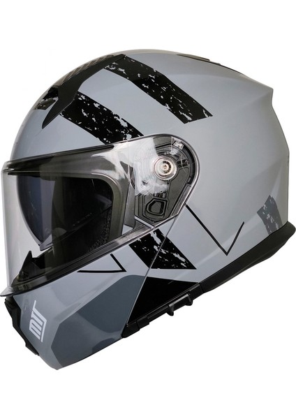 966 V2 Çene Açılır Kask Grey